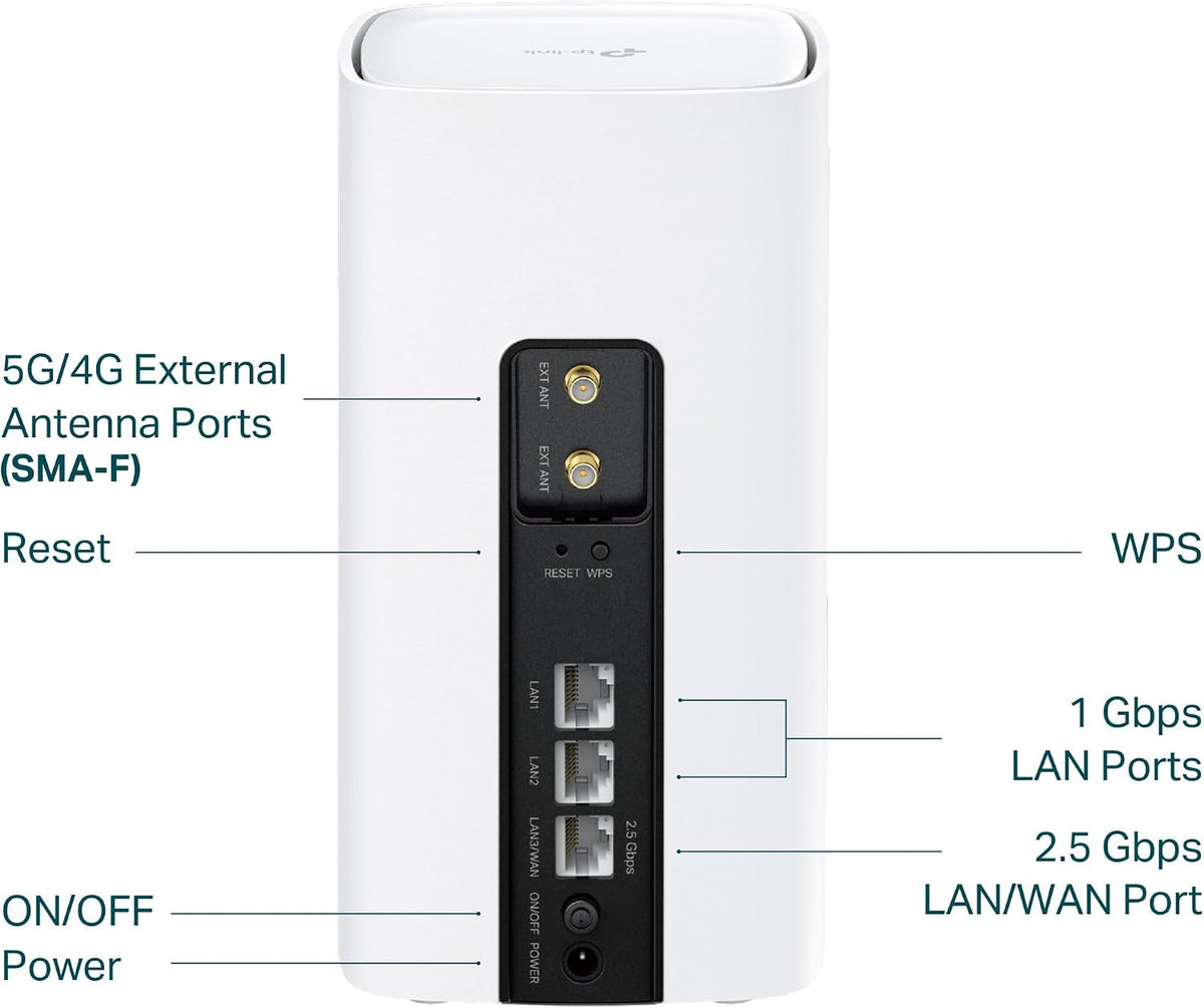 TP-Link Archer NX600 Router 5G Wi-Fi 6 AX3600Mbps Dual Band, WAN/LAN Port 2.5G + 2×Gigabit LAN Ports, Plug & Play, 4K QAM, 8×5G/LTE, 2×WiFi Internal Antenna, EasyMesh, HomeShield