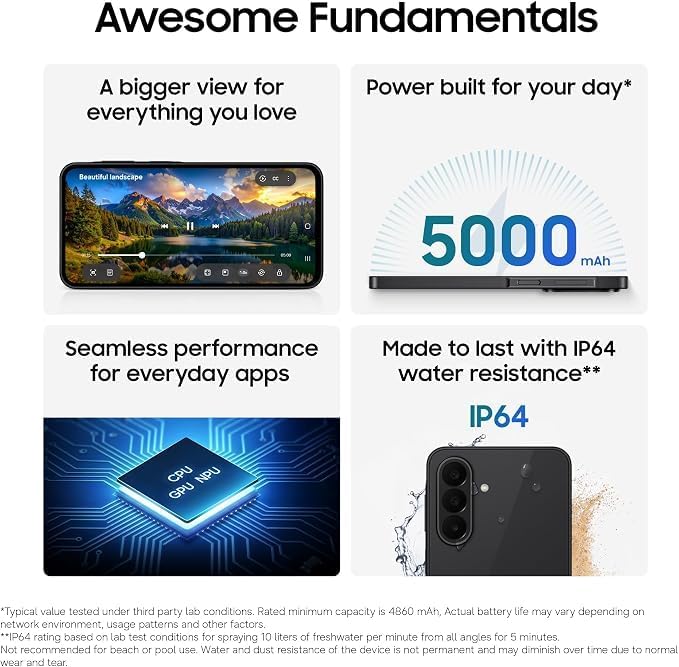 Samsung Galaxy A27 5G, Light Pink, 256GB Storage, 8GB RAM, Slim phone, Circle to Search, Object Eraser, Three lenses, IP64 - International Version