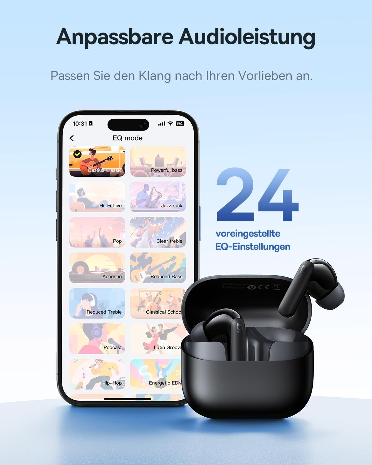 Baseus EP10 NC Wireless Earbuds — Black