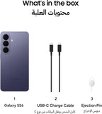 Samsung Galaxy S26 Cobalt Violet, 256GB Storage, AI Phone, 12GB RAM, Customized AP, Photo Assist, 50MP Camera, 4300mAh Battery (UAE Version)