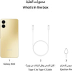 Samsung Galaxy A06 LTE, Android Smartphone, Dual SIM Mobile Phone, 4GB RAM, 128GB Storage, Gold (UAE Version)