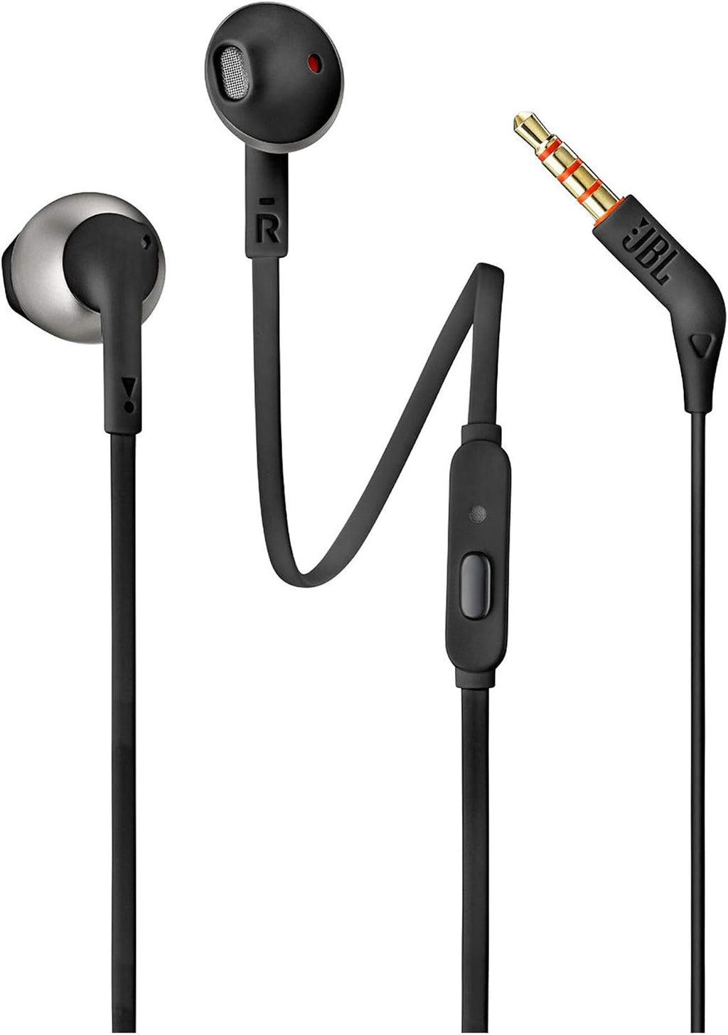 JBL T205 Wired In-Ear Headphones — Black