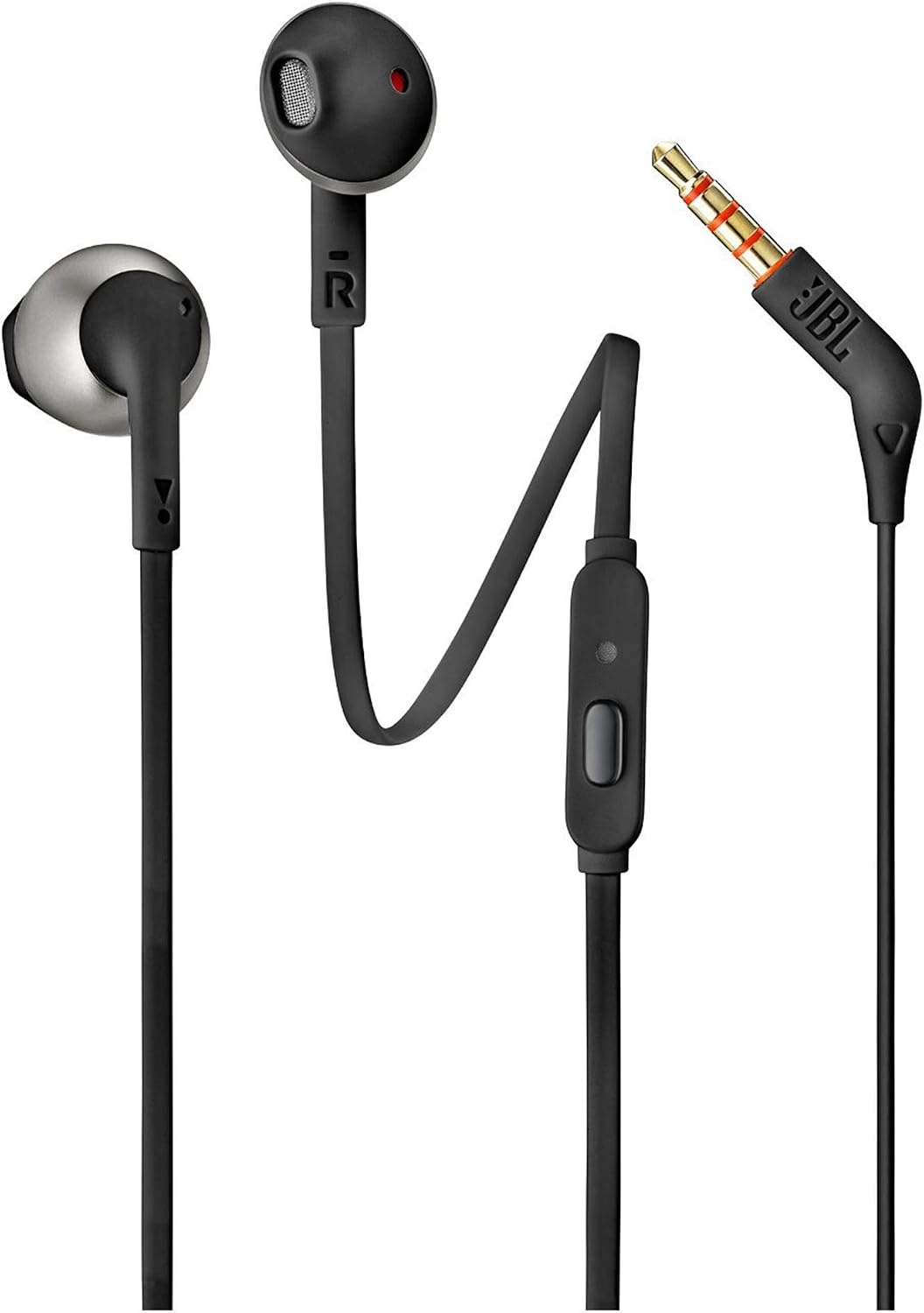 JBL T205 Wired In-Ear Headphones — Black