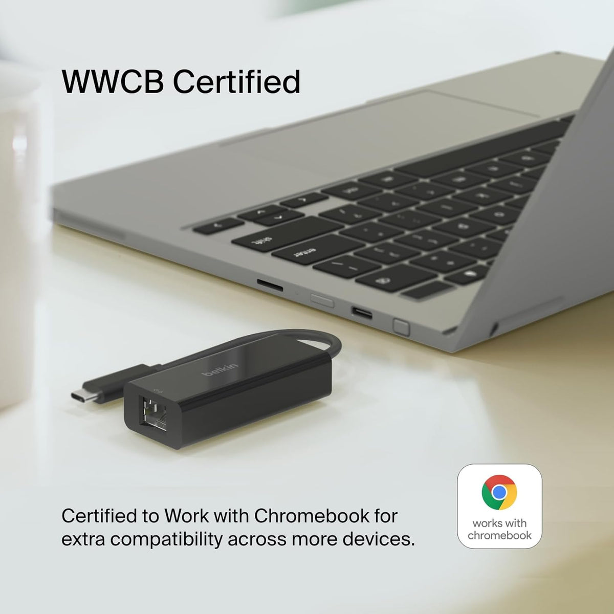 Belkin USB Type C to 2.5 Gb Ethernet Adapter, USB-IF Certified Thunderbolt 3 & 4 / USB-C to LAN Network Adapter Compatible with MacBook Pro/Air, iPad Pro, XPS, Surface, and Other USB-C Devices