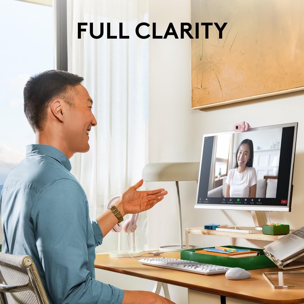 Logitech BRIO 100 Webcam — Rose