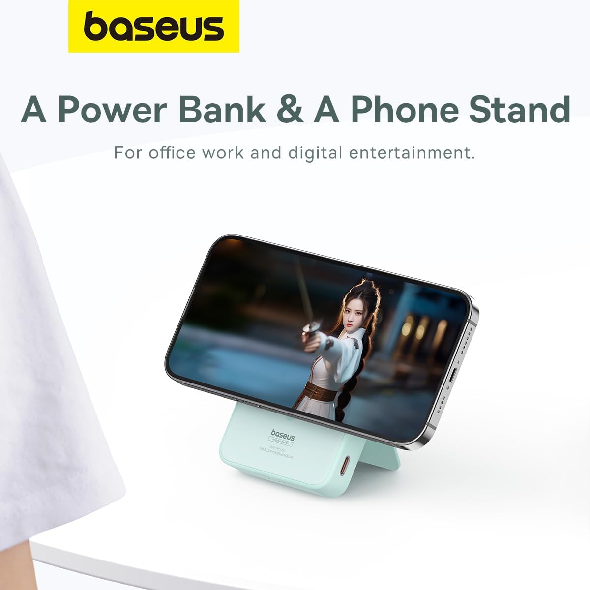 Baseus MagSafe Power Bank 5000mAh, Magnetic Wireless Charger — 5000mAh-15w-w/stand — Blue