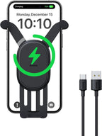 Baseus Stable Gravitational 15W Wireless Car Charger, Rotatable Phone Holder for Air Vent, Car Phone Mount — Wireless-Auto Lock (SG) — Black