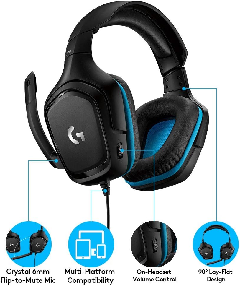 Logitech G431 Gaming Headset — Black