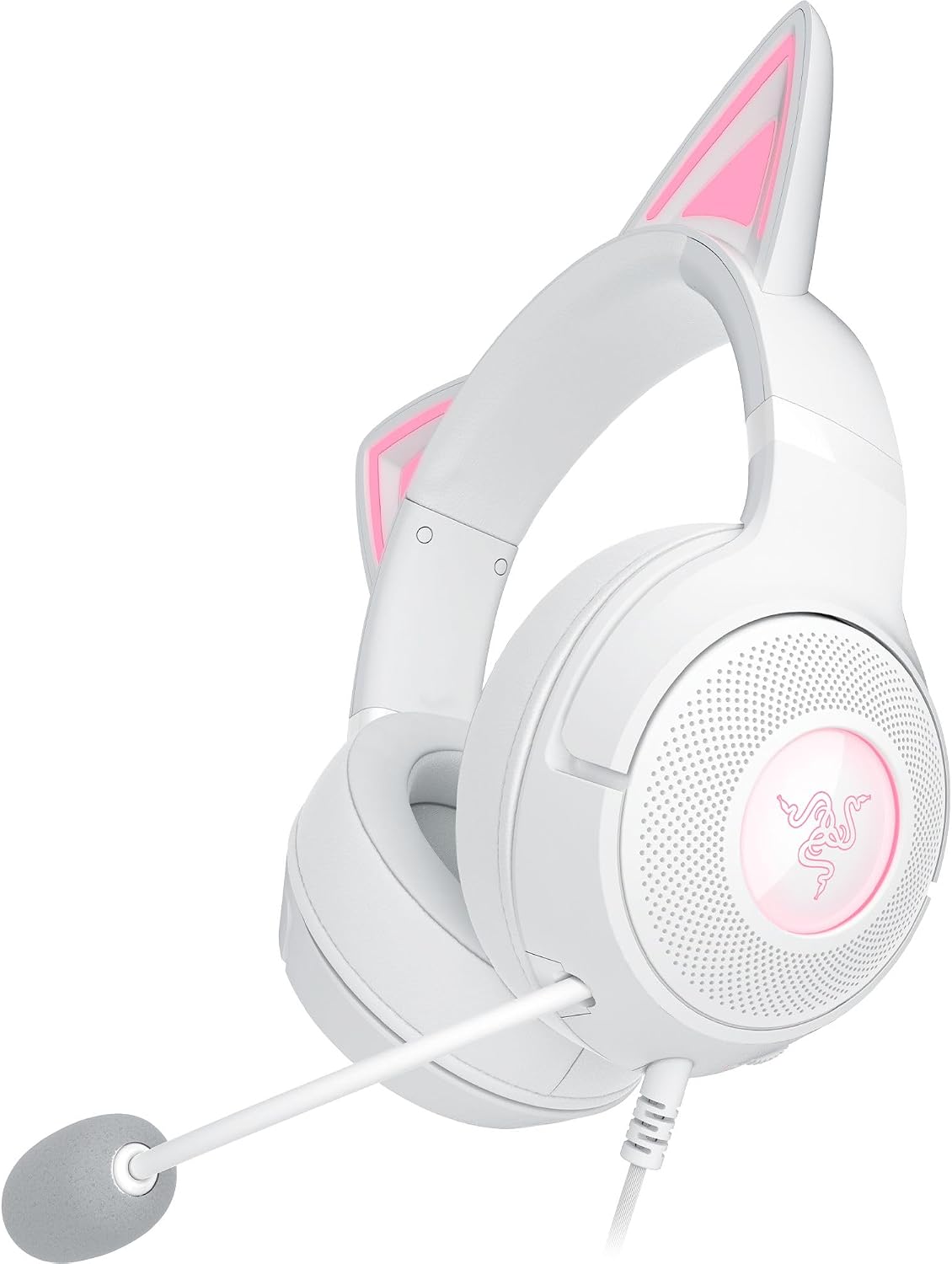Razer Kraken Kitty V2 USB Wired Headset — White — main product image