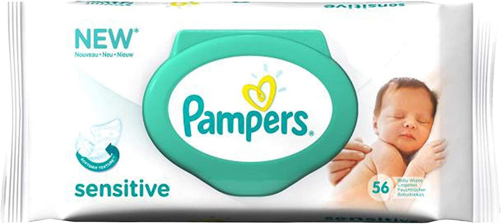 Pampers Wipes Sensitive - 56 ct, Pack of 2