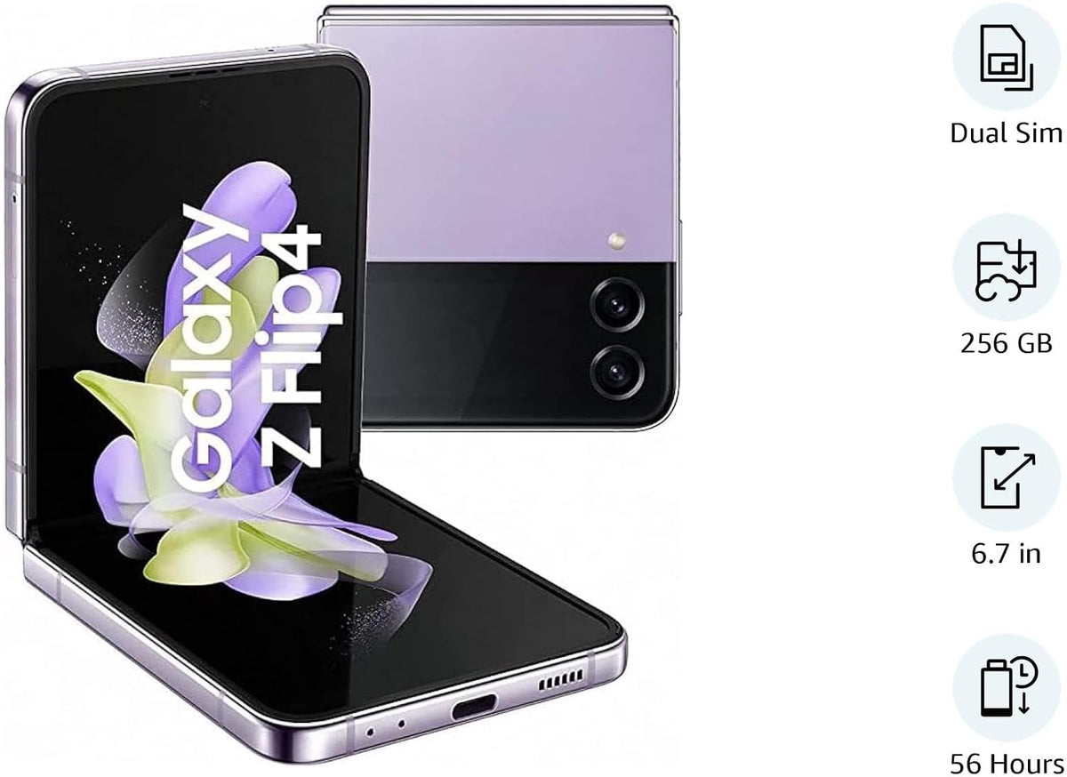 Samsung Galaxy Flip4 256/8 GB Mobile Phone, Bora Purple (International Version)