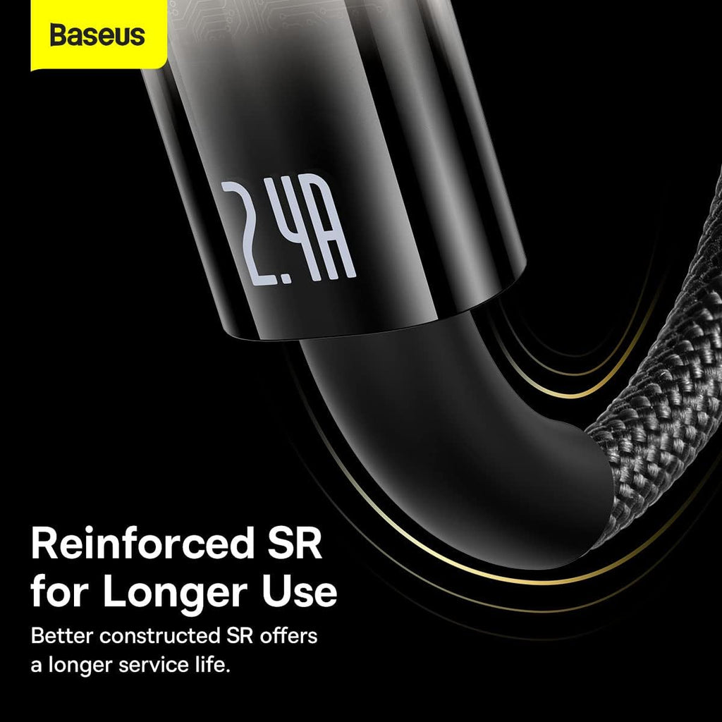 Baseus Explorer Auto Power-Off USB-A to Lightning Cable 2.4A — 1m — Black