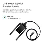 TP-Link USB WiFi Adapter, AC1300Mbps Dual Band 5dBi High Gain Antenna 2.4GHz/ 5GHz Wireless Network Adapter for Desktop PC (Archer T4U Plus)- Supports Windows 11/10, Mac OS 10.9-10.14