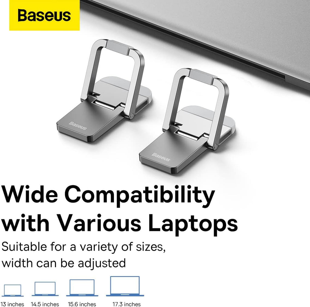Baseus Metal Foldable Laptop Stand Base Desktop Portable Notebook Holder Cooling Bracket — Silver
