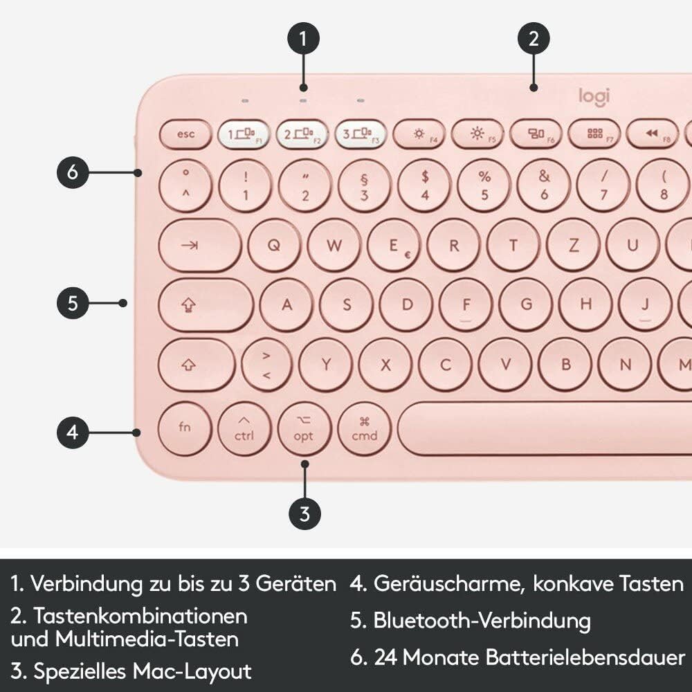 Logitech K380 for Mac Keyboard — Pink
