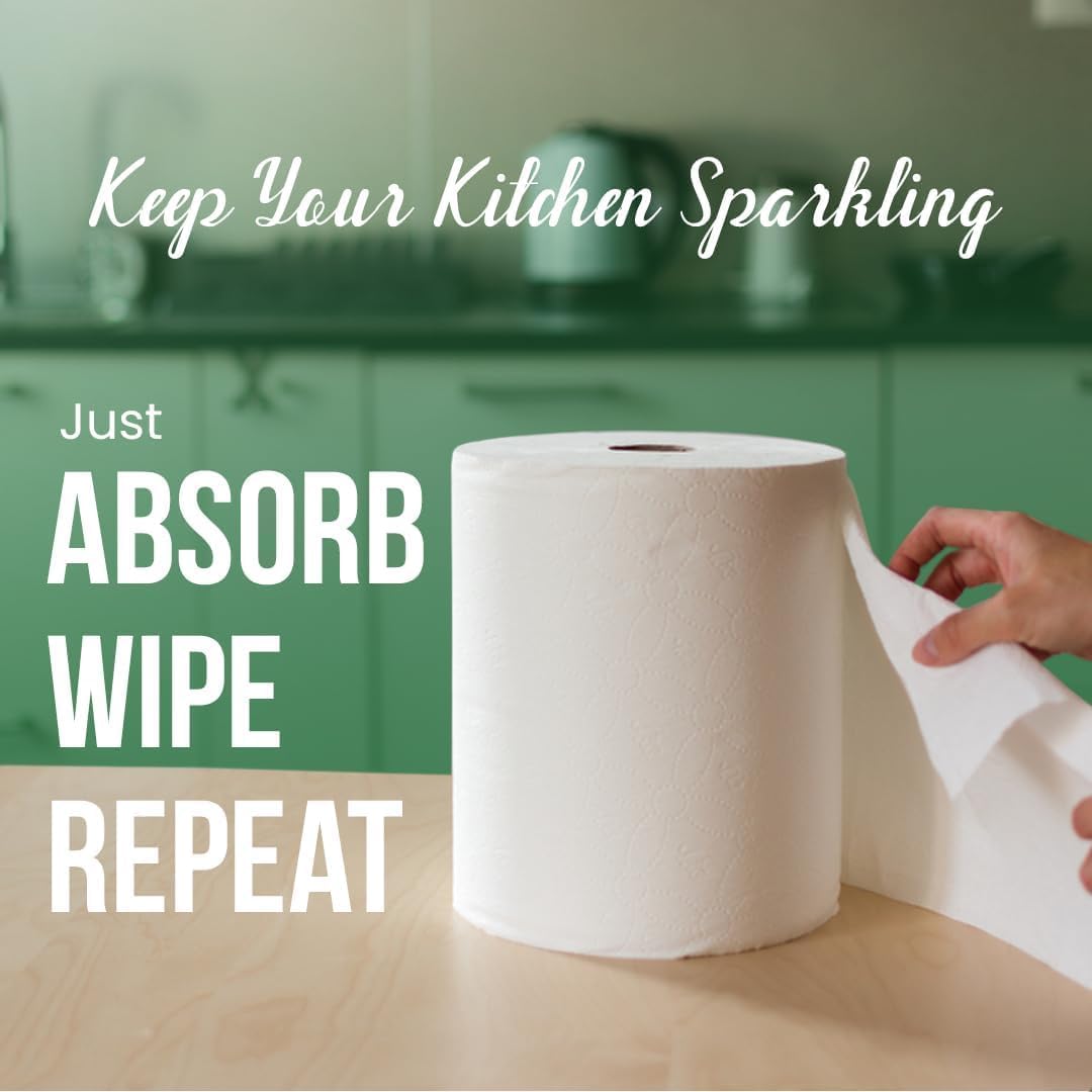 Nice Touch 2-Ply Kitchen Paper Towel Tissue Rolls, 775 Sheets per Roll, 6 Maxi Rolls, 650g Each, Diamond Embossed, High Absorbency & Ultra-Soft Texture — additional view 5