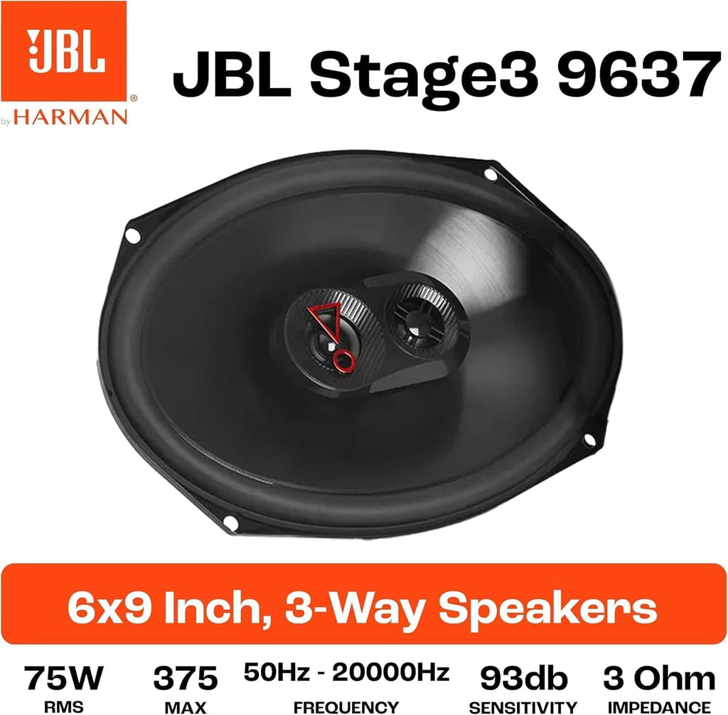 JBL Stage3 9637 6 x 9-Inch Car Speaker Set — Black
