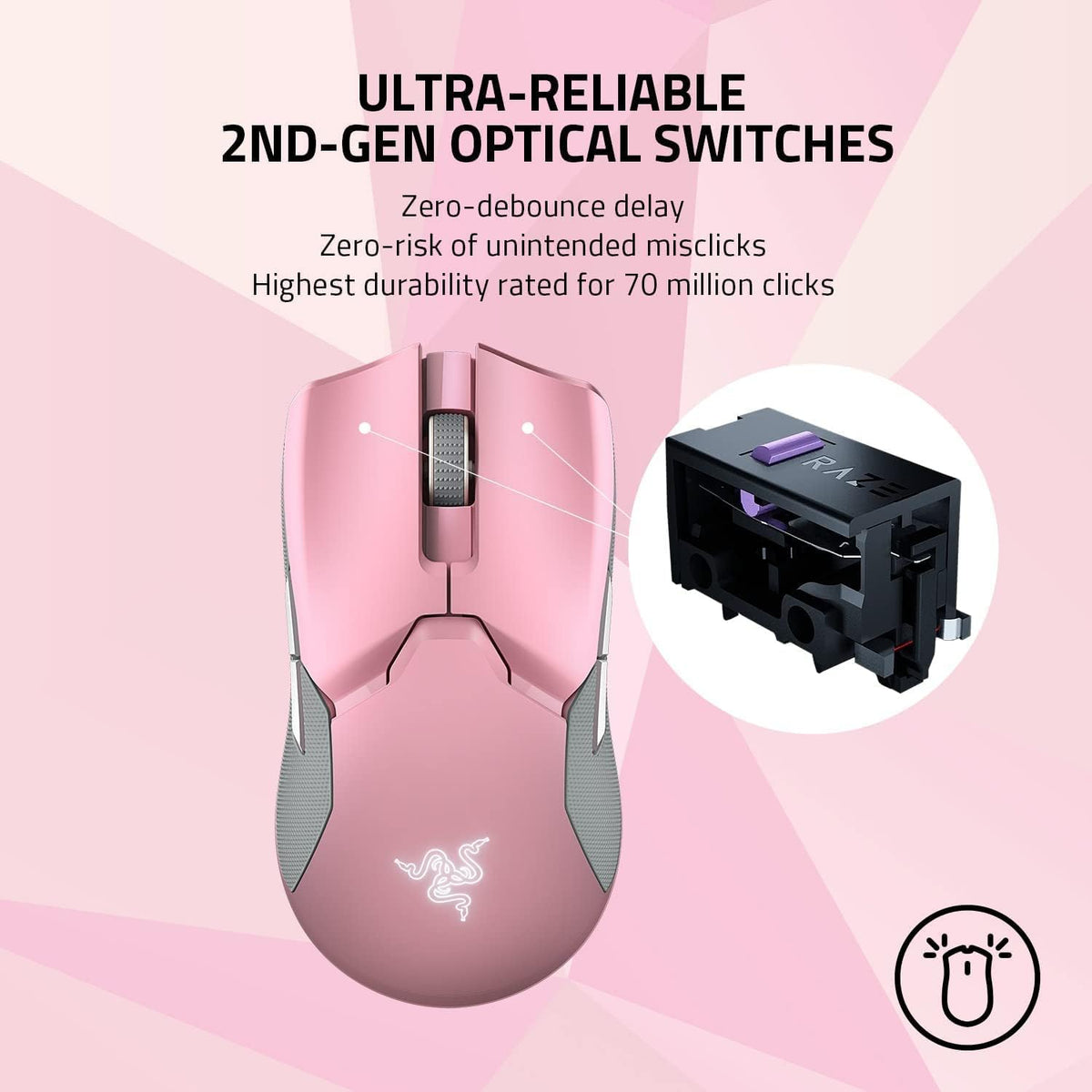 Razer Viper Ultimate Lightweight Wireless Gaming Mouse & RGB Charging Dock — Quartz — product image 3
