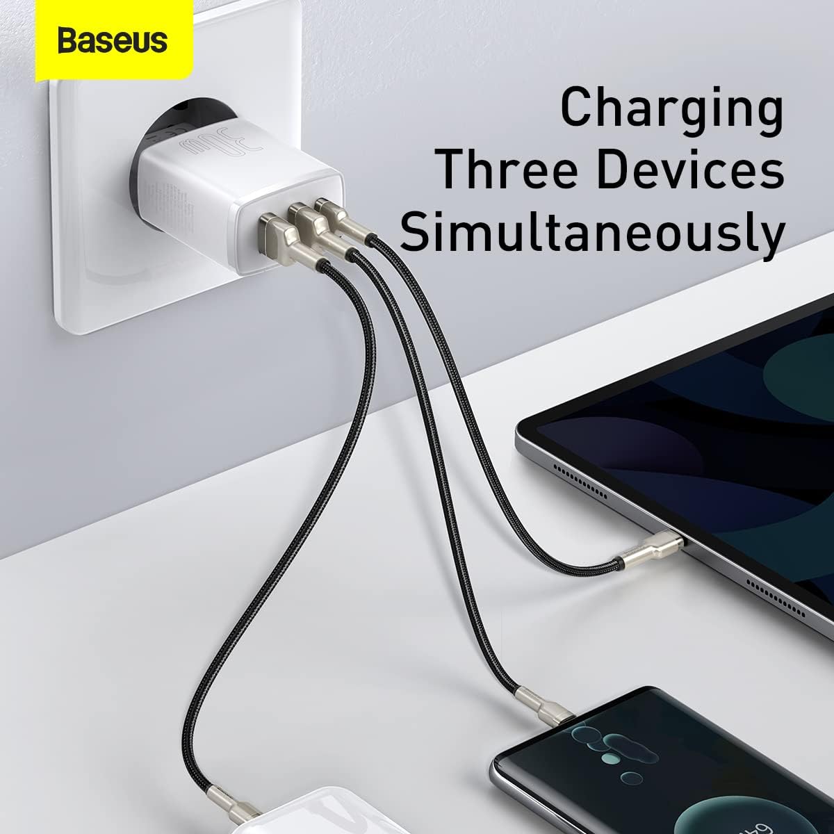 Baseus 30W Quick Charger 2U C, White, EU Plug — White