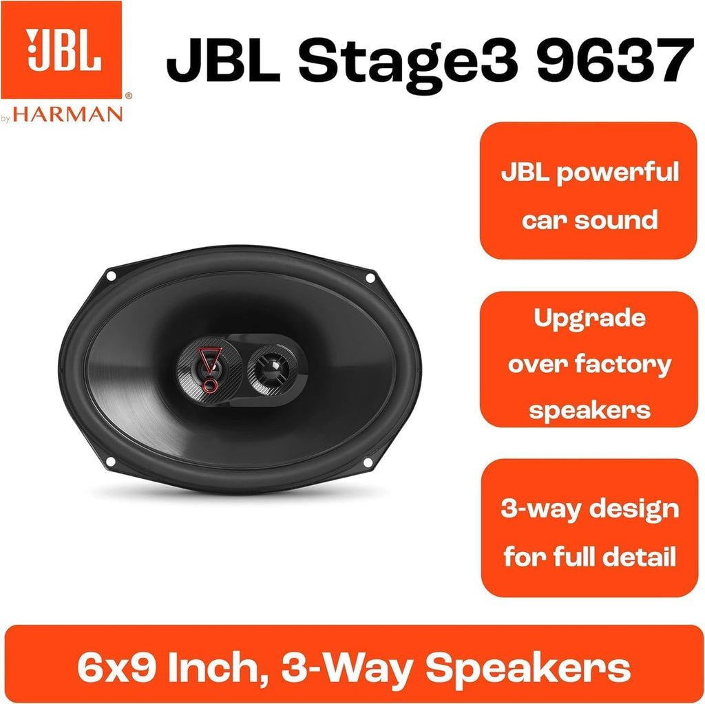 JBL Stage3 9637 6 x 9-Inch Car Speaker Set — Black