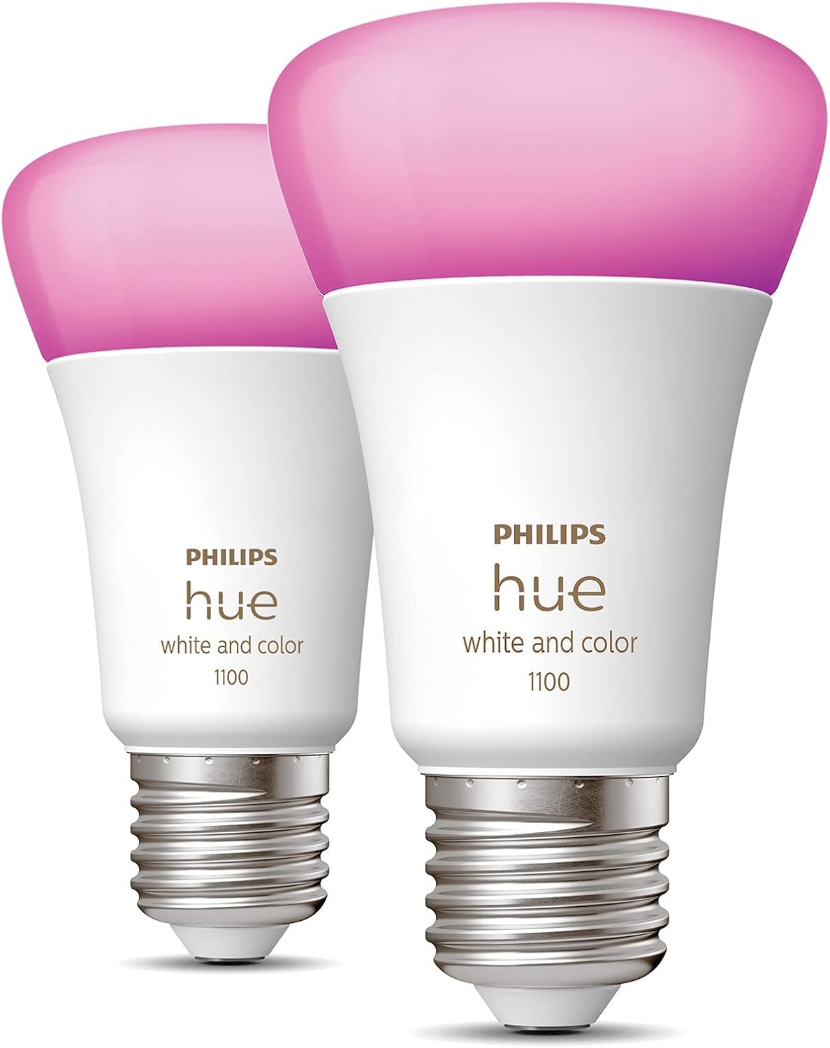 Philips HUE Bulb E27 (A60) 9W-75W 1100 Lumens White and Colored bulb -2 PACK — White and Colour Ambiance