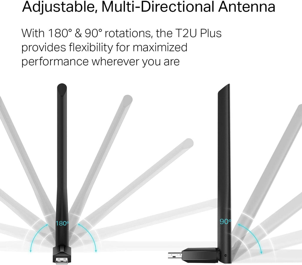 TP-Link USB Wifi Dongle 300Mbps High Gain Wireless Network Adapter for PC Desktop and Laptops. AC600 Archer T2U plus