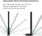 TP-Link USB Wifi Dongle 300Mbps High Gain Wireless Network Adapter for PC Desktop and Laptops. AC600 Archer T2U plus