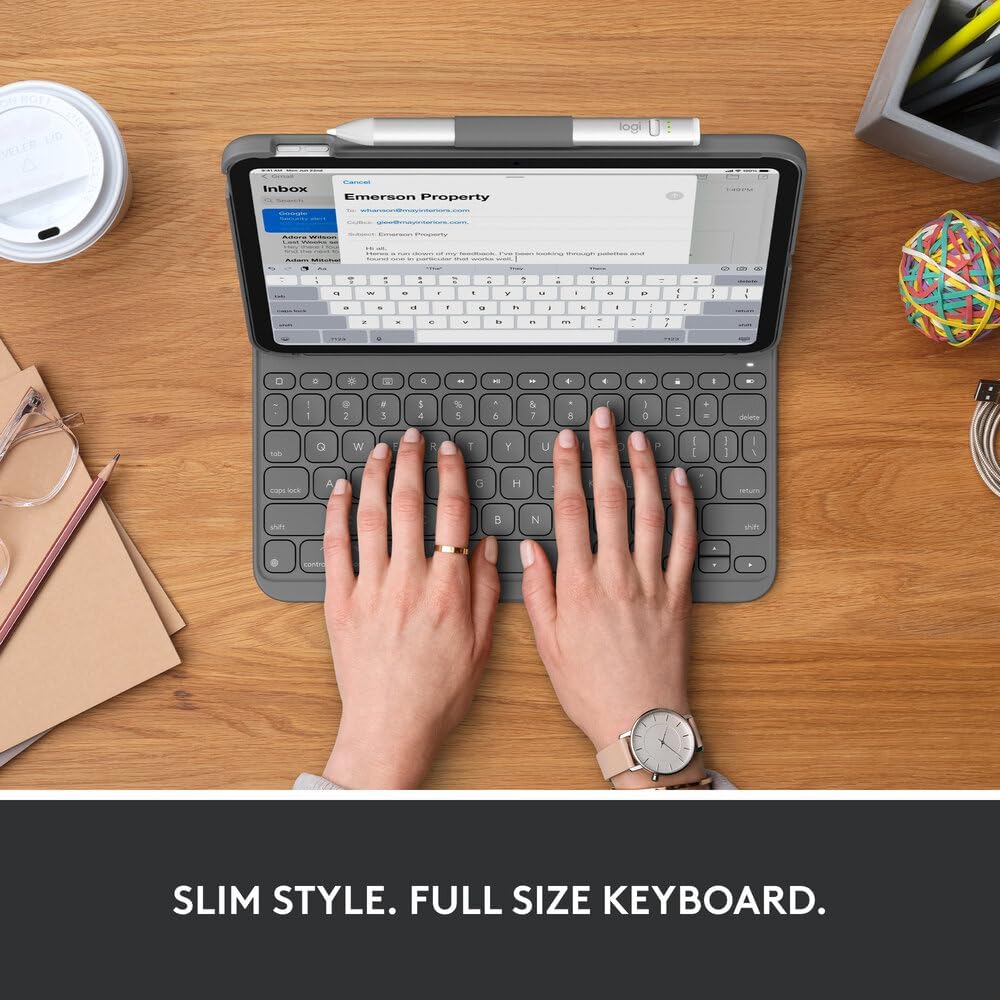 Logitech Slim Folio Keyboard Case for iPad 10th Gen / A16 — Graphite