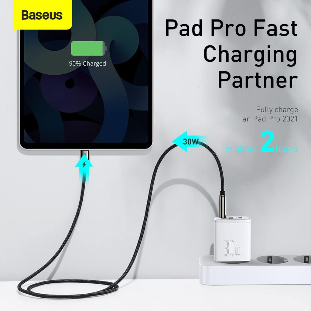 Baseus 30W Quick Charger 2U C, White, EU Plug — White
