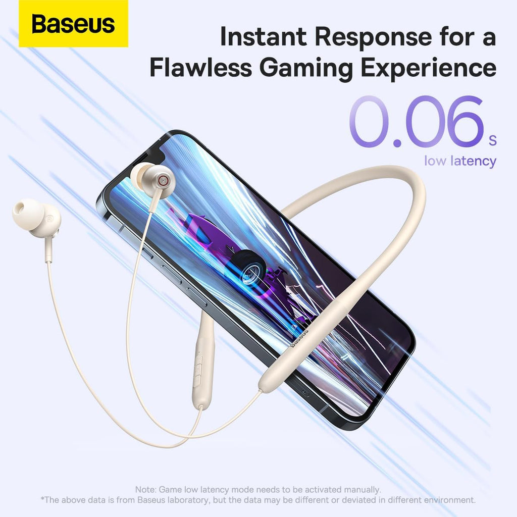 Baseus Wireless Bluetooth Headphones, V5.3 Wireless Bluetooth Earbuds in-Ear Magnetic Neckband 25Hrs Playtime, IPX4 Waterproof Earphone (P1x)(WHITE) — White