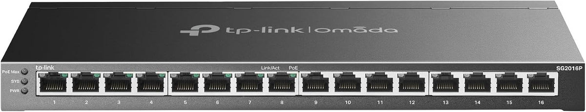 TP-Link TL-SG2016P | 16 Port Gigabit Smart Managed PoE Switch | 8 PoE+ Port @120W | Support Omada SDN | PoE Recovery | IPv6 | Static Routing | L2/L3/L4 QoS | 5 Year Manufacturer Warranty