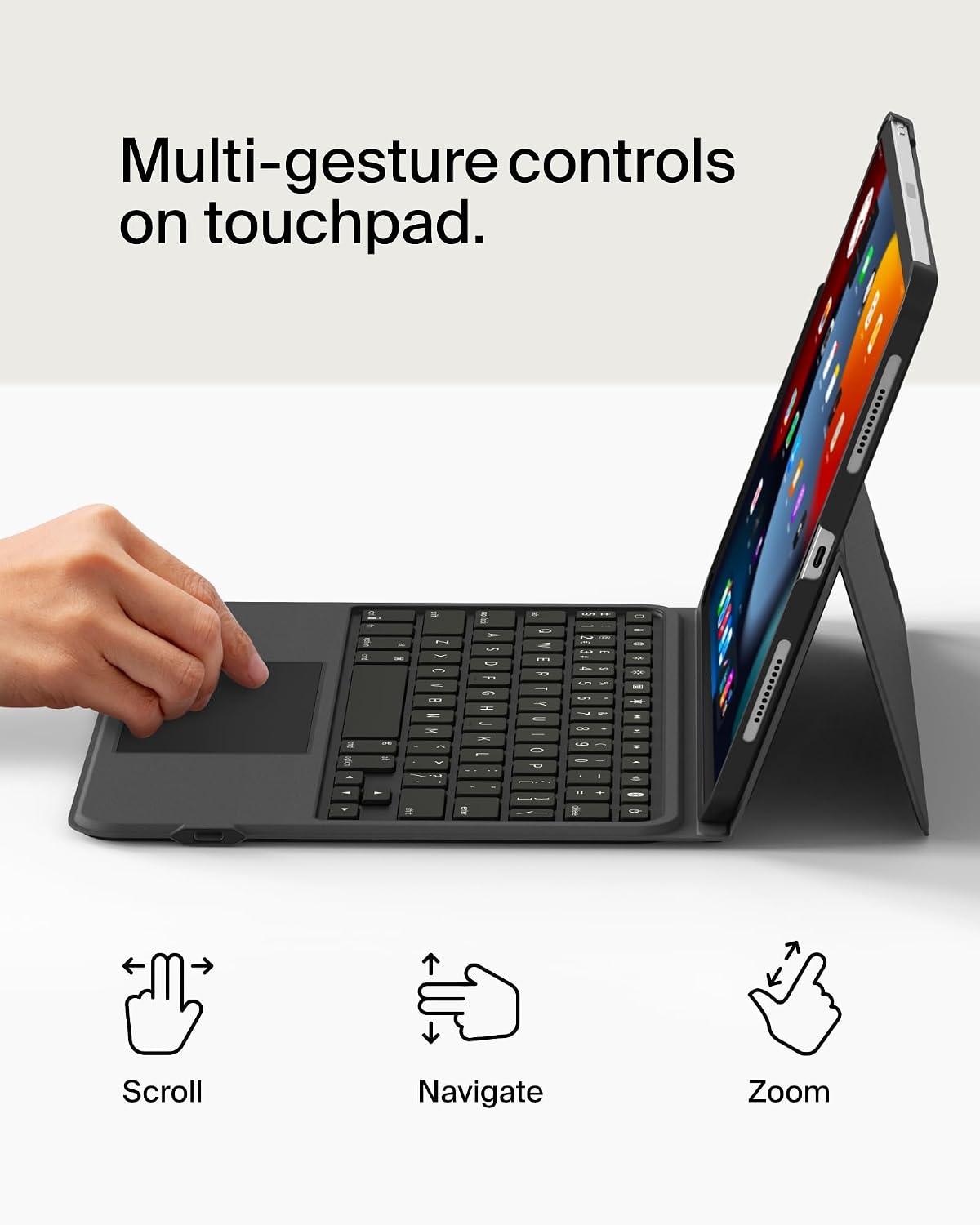Belkin Everyday iPad Keyboard Case with Cradle, Backlit Bluetooth Keyboard, Trackpad Gestures, Magnetic Apple Pencil Holder, QWERTY, Media Keys, For iPad Air 11” M2/M3, 10.9”, Pro 11”