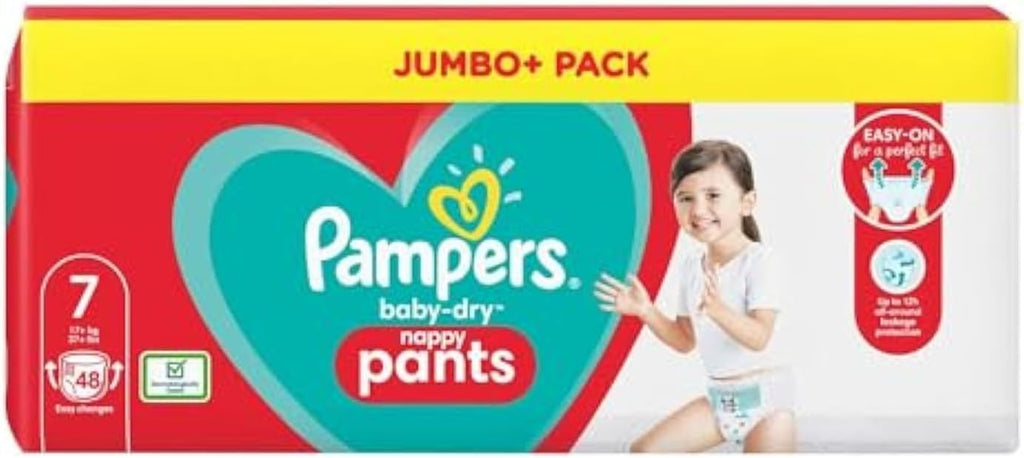Pampers Baby-Dry Nappy Pants Size 7,17kg, Jumbo Pack