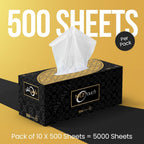 Nice Touch Facial Tissue Boxes, 1 Ply x 10 Black Tissue Saving Packs of 500 Sheets each — additional view 2