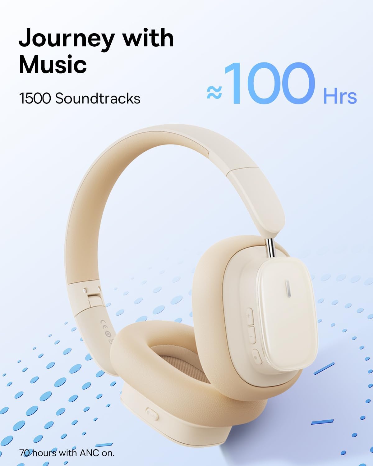 Baseus Bowie H1i Wireless Headphones — White