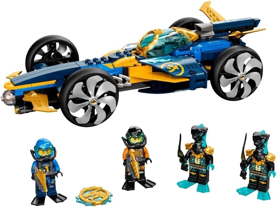 LEGO NINJAGO Ninja Sub Speeder 71752 Building Kit; Amphibious Car Toy with NINJAGO Cole and Jay Minifigures; New 2021