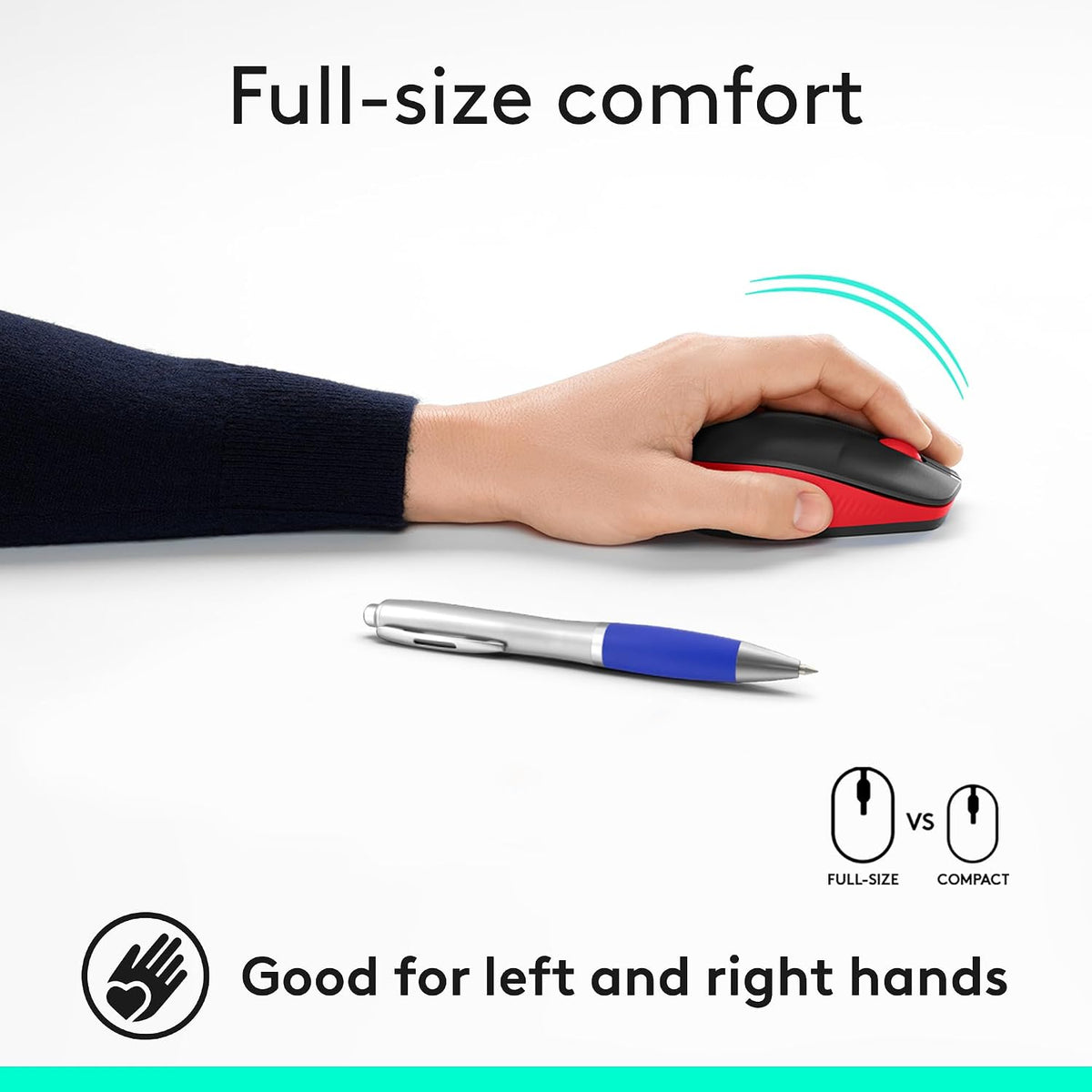 Logitech M190 Wireless Mouse — Black/Red