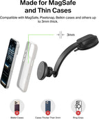 Belkin Wireless Car Charger, Magnetic Car Vent Mount & Dash Mount with USB C Cable, MagSafe Compatible Fast Charging for iPhone 17, Galaxy S25, Pixel 10, & More - Qi2 Travel Car Accessories - Black