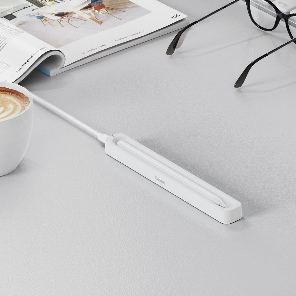 Baseus Smooth Writing Wireless Stylus Charging Case with Simple Series Type-C Charging Cable — Wireless Charger Case — White