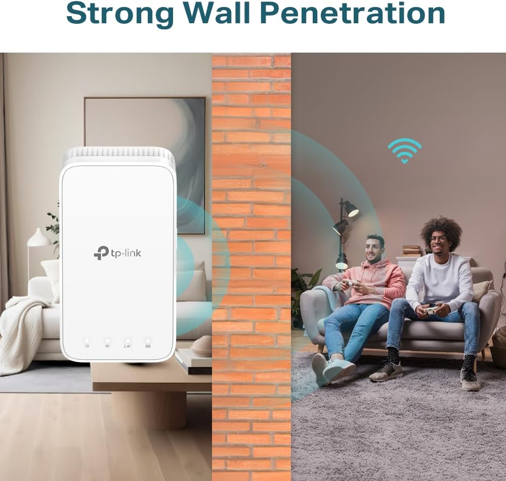 TP-Link RE330 AC1200Mbps WiFi Extender Booster, Ethernet Port, EasyMesh, WiFi Booster Range Extender, Internet Booster, Access Point, Works with Any WiFi Router, App Control Easy Setup, UK Plug