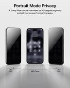 Belkin ScreenForce InvisiGlass iPhone Air Privacy Screen Protector, Scratch-Resistant Impact Protection, Easy Align Tray for Bubble Free Application Included, 9H Hardness Tested Recycled Glass