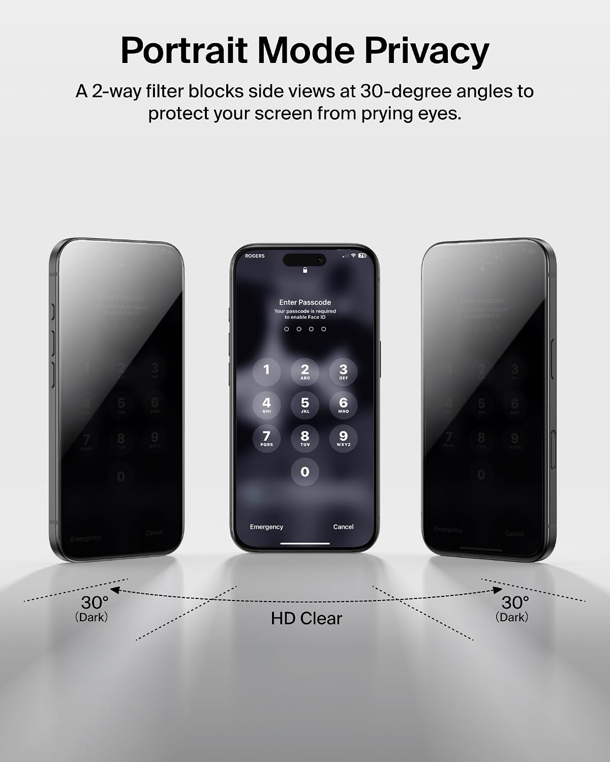 Belkin ScreenForce InvisiGlass iPhone Air Privacy Screen Protector, Scratch-Resistant Impact Protection, Easy Align Tray for Bubble Free Application Included, 9H Hardness Tested Recycled Glass