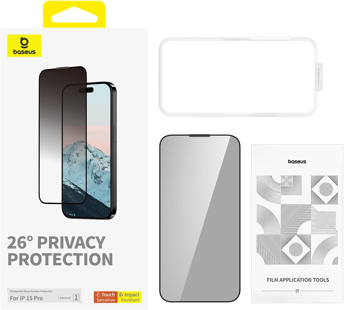 Baseus Diamond Privacy Screen Protector for iPhone 15 Pro
