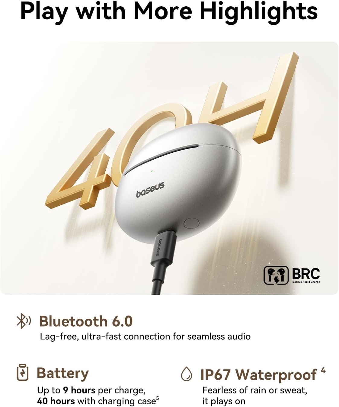 Baseus Bowie MC1 Pro Open-Ear Earbuds — Titanium