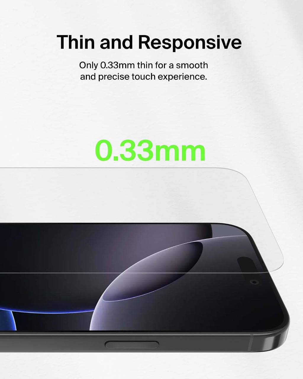 Belkin ScreenForce TemperedGlass iPhone 16 Pro Max Screen Protector, crystal clear, scratch-resistant tempered glass, bubble-free application, full screen coverage for iPhone 16 Pro Max, 2-pack