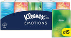 Kleenex Emotions Pocket Pack Tissues, 15 Pack x 7 sheets (3ply) — front product image