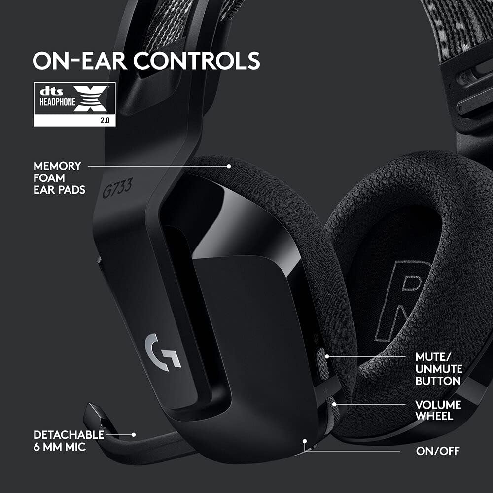 Logitech G733 Wireless Gaming Headset — Black