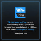 Tp-Link Tri-Band Be9700 Wifi 7 Router Archer Be600 | 10G Wan/Lan +2.5G +3× 2.5G Lan Ports, New 320Mhz Channel Covers Up To 2,600 Sq. Ft And 120 Devices|Vpn, Homeshield For Network Security
