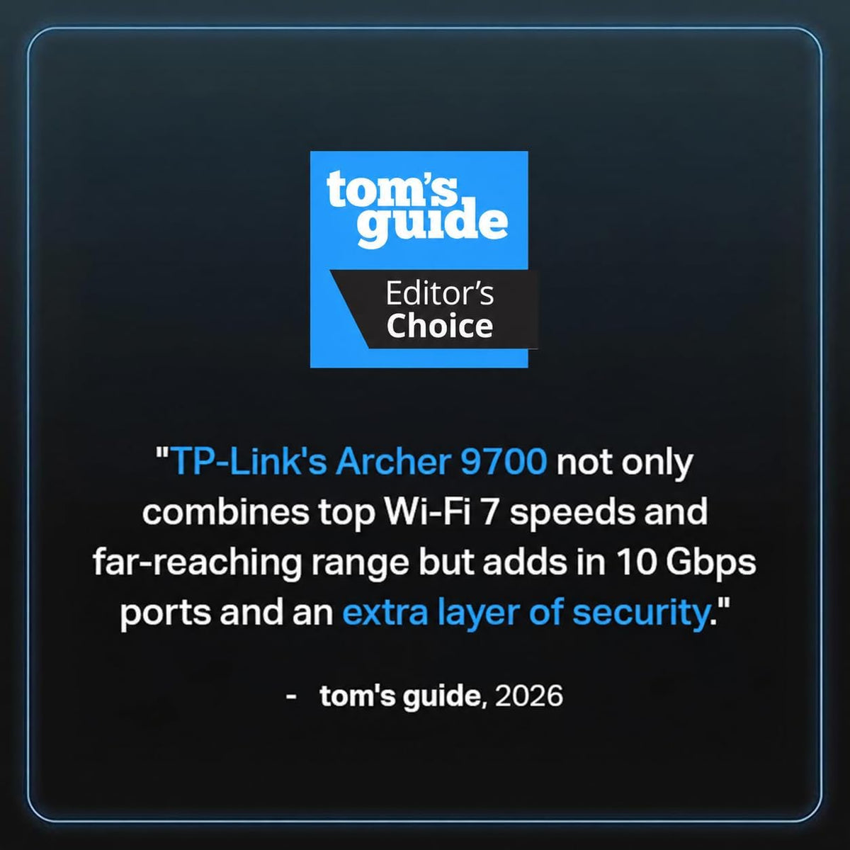 Tp-Link Tri-Band Be9700 Wifi 7 Router Archer Be600 | 10G Wan/Lan +2.5G +3× 2.5G Lan Ports, New 320Mhz Channel Covers Up To 2,600 Sq. Ft And 120 Devices|Vpn, Homeshield For Network Security
