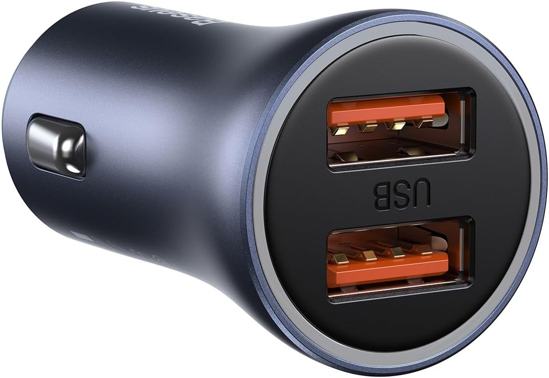 Baseus Golden Contactor Pro Dual Quick Charger Car Charger U + U 40W Dark Gray — Dark Grey